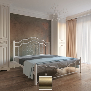Кровать металлическая Кармен, золото/палитра Структура (Металл-Дизайн)