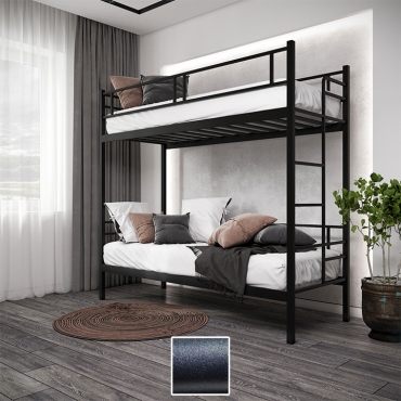 Двухъярусная кровать Квадро LOFT, черный бархат (Металл-Дизайн)